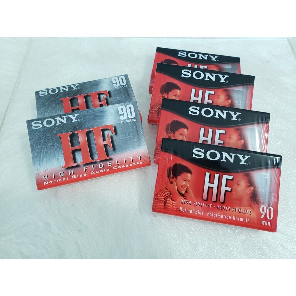 6 Cassette Tapes Sony High Fidelity Blank Audio Sealed 60‎ & 90 min New Lot